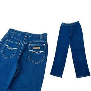 Vintage Gitano Denim High Rise Jeans Straight Leg Angel Wing Pockets / Small -